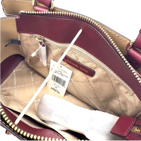 Michael Kors Reed Small Satchel Crossbody
Bag Dark Cherry - Picture 8 of 13